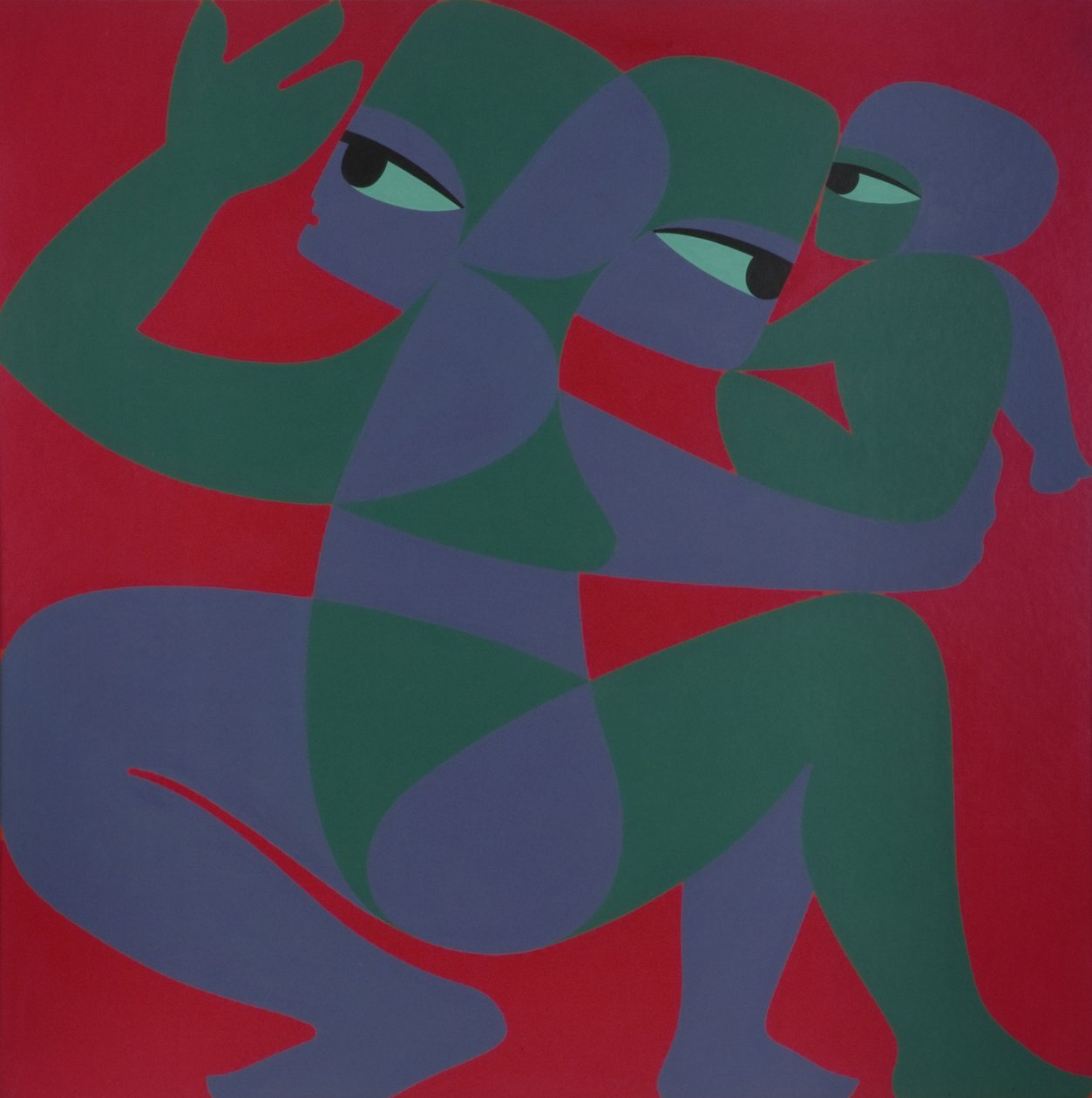परमाणु परिवार, 1975 (बोर्ड पर एक्रिलिक) द्वारा रॉन वडडम्स