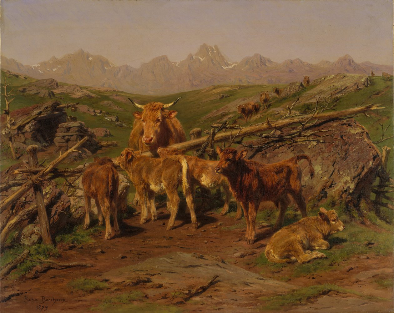 बीनिंग बछड़ा, 1879। द्वारा गुलाबी बोनहूर