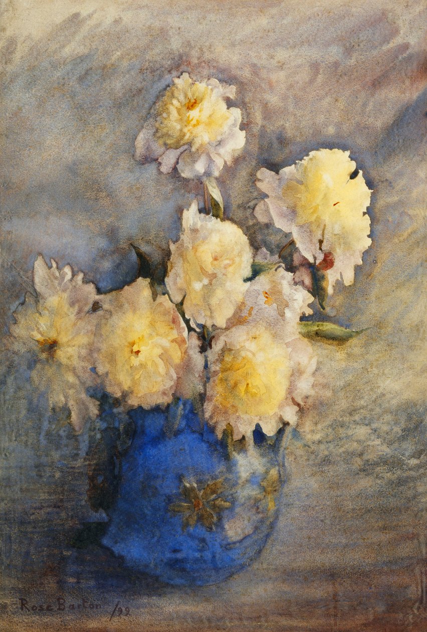 एक नीले फूलदान में Peonies, 1899 द्वारा रोज मेनार्ड बार्टन