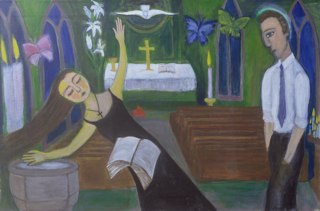 धार्मिक अनुभव, 2002 (कैनवास पर एक्रिलिक) द्वारा Roya Salari