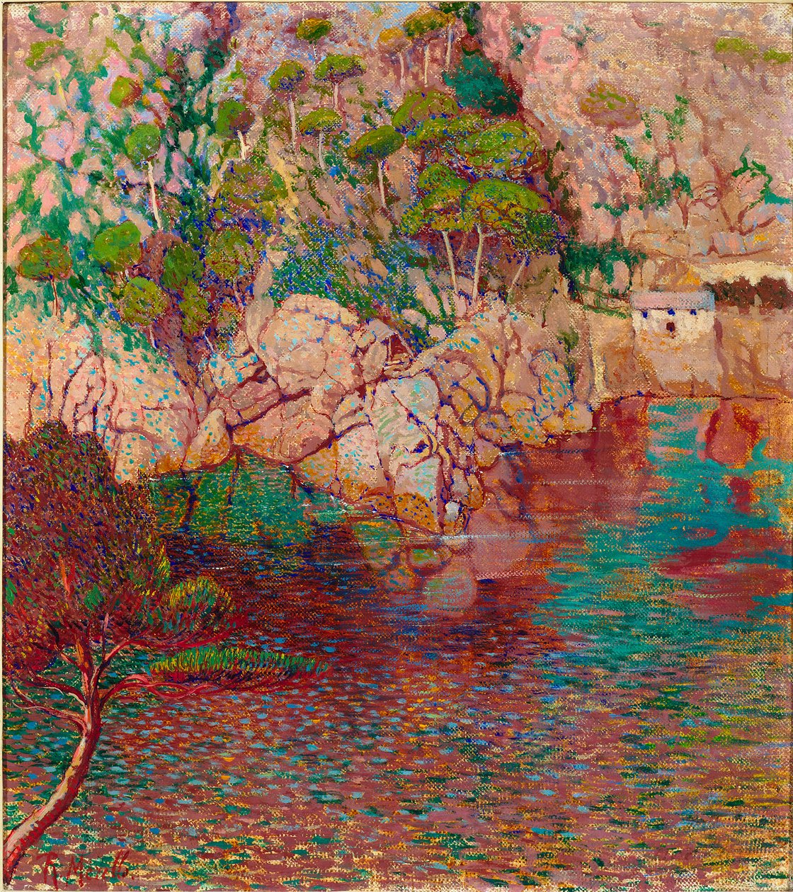 चट्टानों और समुद्र, c.1910-14 द्वारा रुबाल्डो मेरेलो