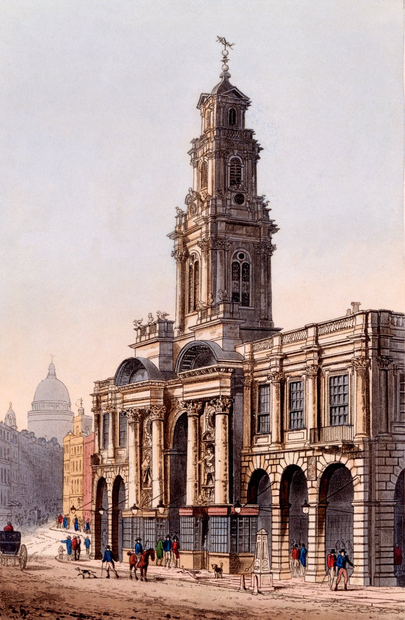 द रॉयल एक्सचेंज, 1816 (रंग जलीय) द्वारा रूडोल्फ एकरमैन