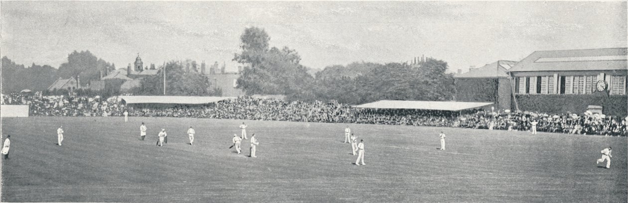 लॉर्ड्स में विश्वविद्यालय क्रिकेट मैच, c1896 द्वारा रसेल एंड संस