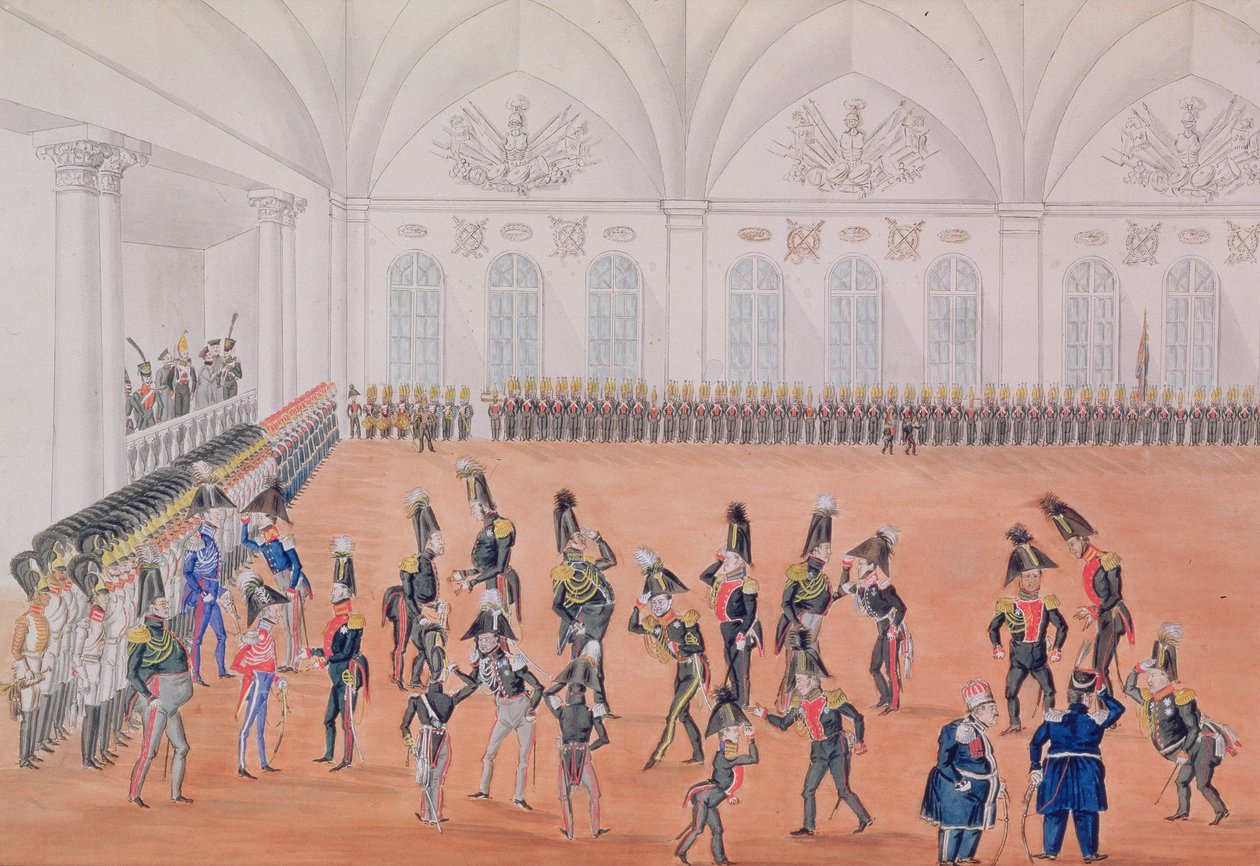 गार्ड परेड, 1820 द्वारा रूसी स्कूल