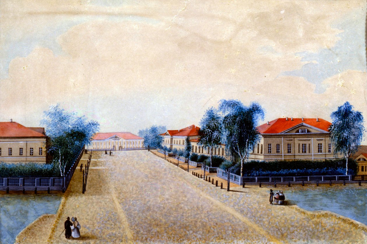Tver में ट्रेजरी का दृश्य, 1830s द्वारा रूसी मास्टर