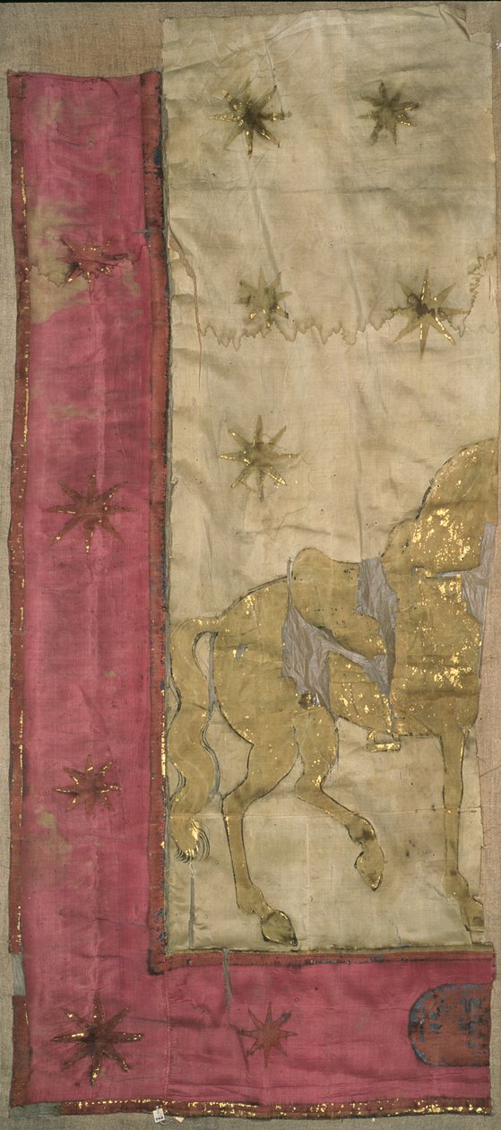 क्रेमलिन, 1812 (चित्रित रेशम) में पाए गए एक ध्वज का टुकड़ा द्वारा रूसी स्कूल