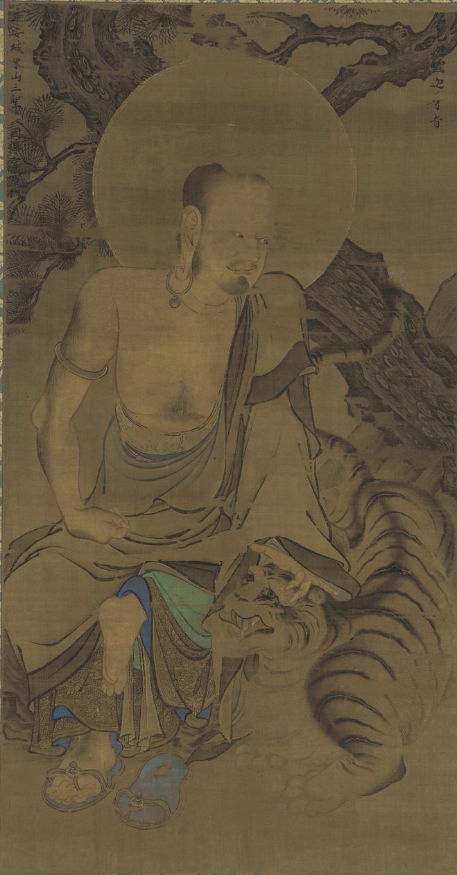 अर्हत कालिका (कारिका सुंजा), नानबोकुचो काल, 14 वीं शताब्दी के मध्य (रेशम पर स्याही और रंग) द्वारा Ryozen