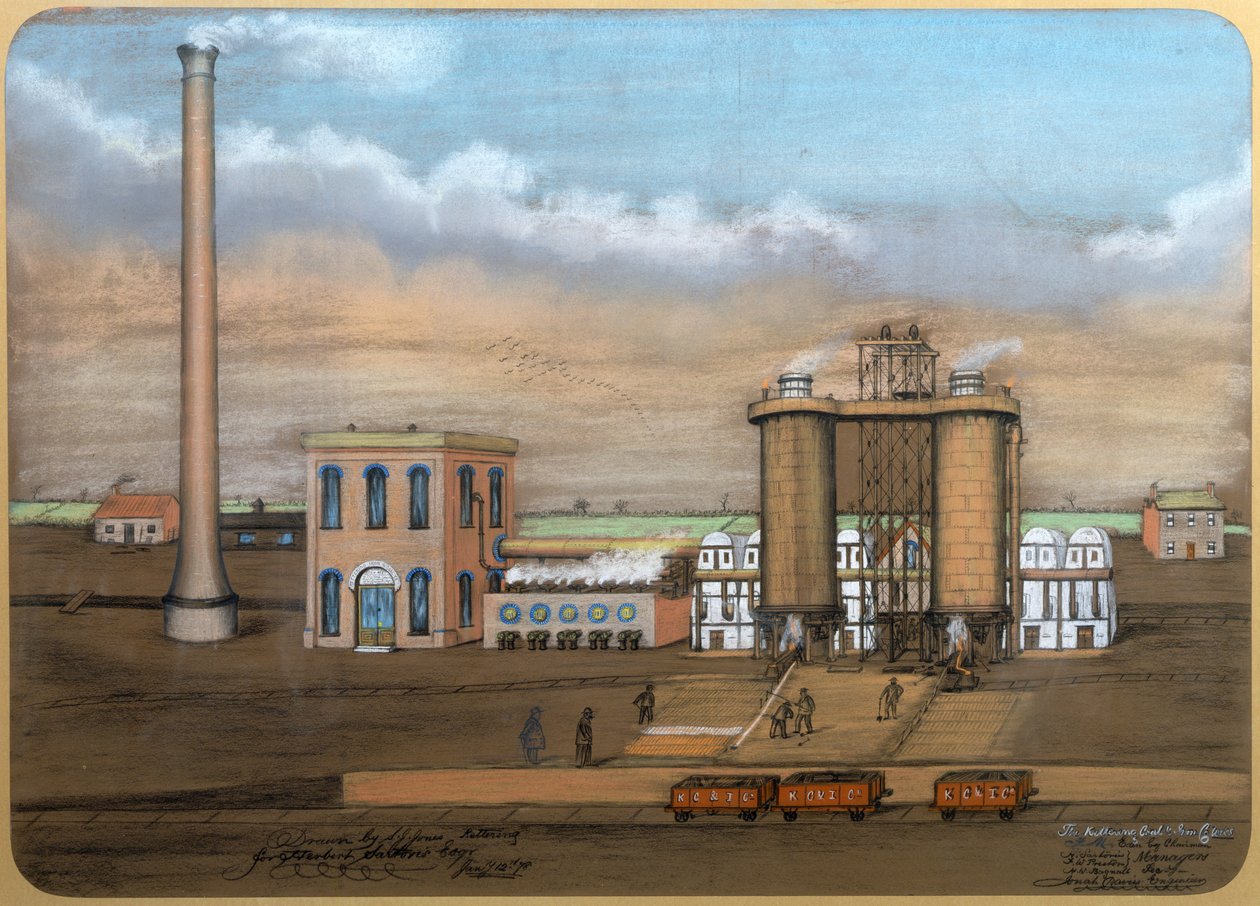 केटरिंग फर्नेस, 1878 (कागज पर पेस्टल) द्वारा एसजे जोन्स
