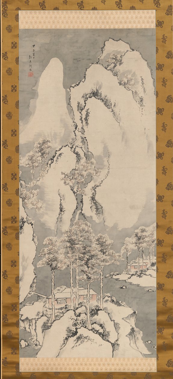 स्नोई लैंडस्केप, 1744। द्वारा साकाकी हाइकुसेस