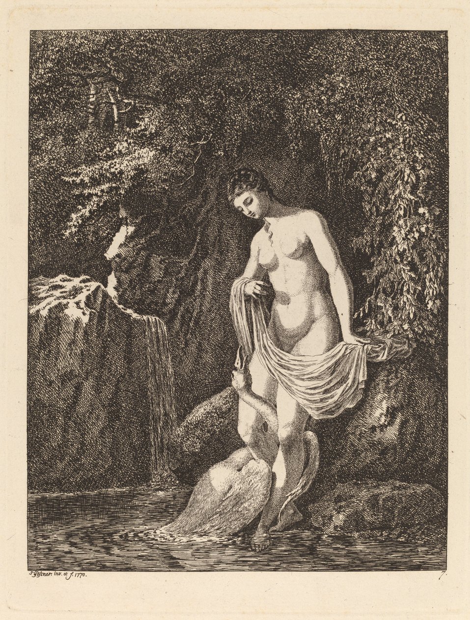 लेडा और हंस, 1770। द्वारा सॉलोमन गेसनर