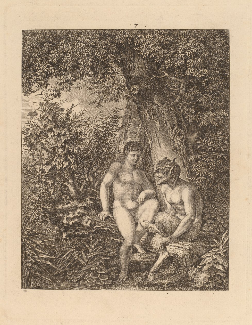 वन में दो व्यंग्य, 1777। द्वारा सॉलोमन गेसनर
