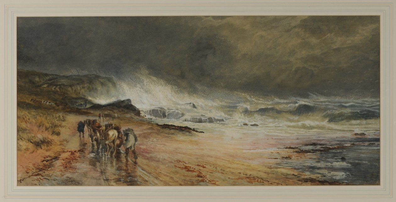 द स्टॉर्म ऑन द फर्थ, 1874 (wc on paper) द्वारा शमूएल बो