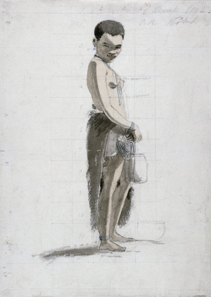 कोर गर्ल एक जार के साथ, 1802 (wc und ग्रेफाइट पेपर पर) द्वारा सैमुअल डेनियल