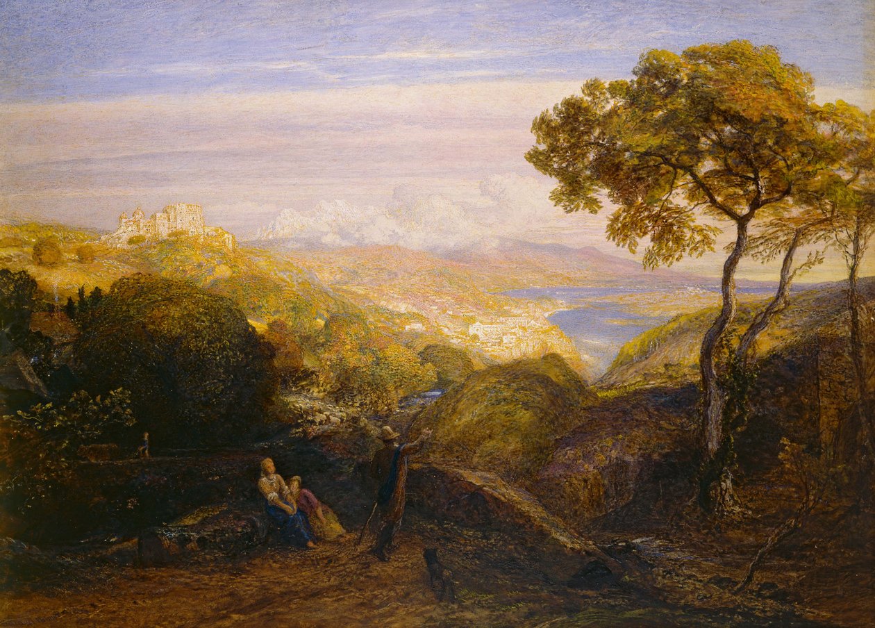 प्रॉस्पेक्ट, 1864-81 (लंदन बोर्ड पर गोंद अरबी के साथ पानी के रंग और बॉडीकलर) द्वारा सैमुअल पामर