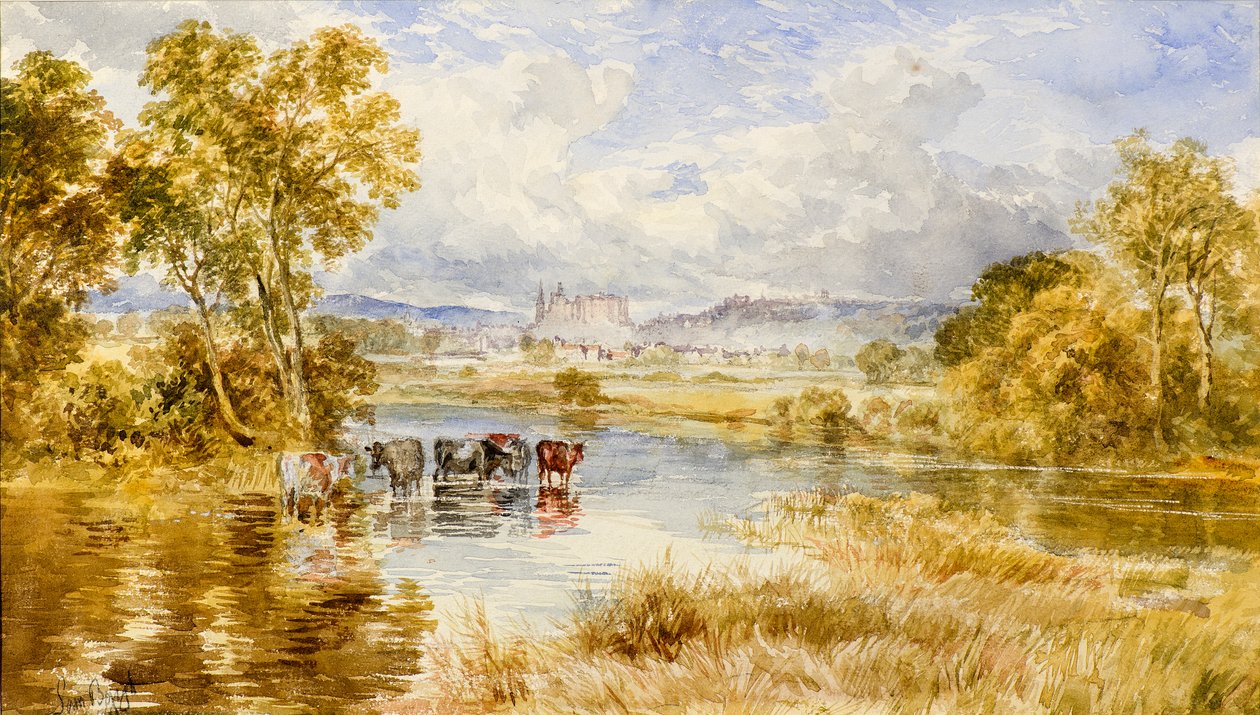 लैंडस्केप, c.1860 (जल रंग) द्वारा शमूएल बो