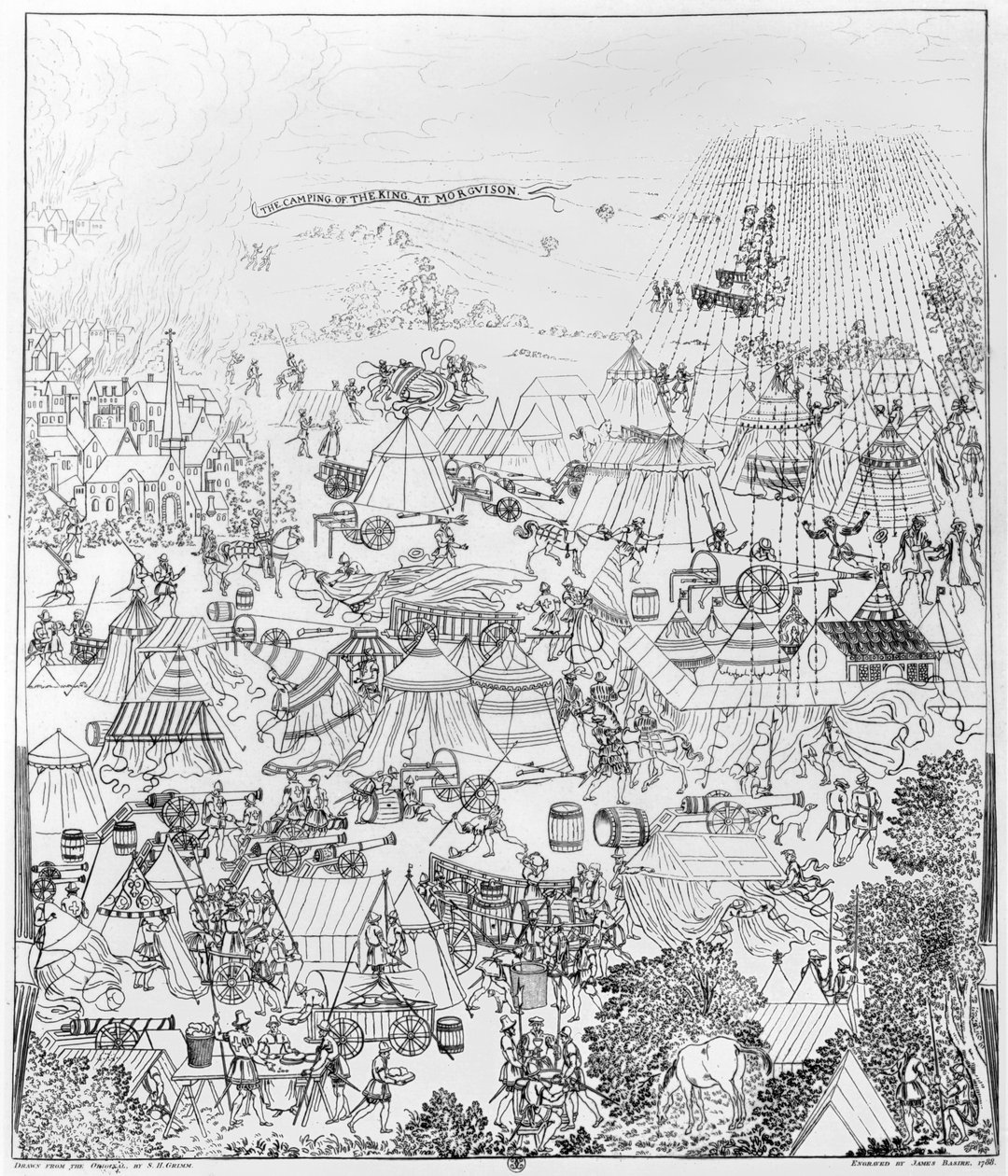 द एक्सेसमेंटमेंट ऑफ़ किंग हेनरी VIII, जुलाई 1544 में, जेम्स बेसिर, 1788 द्वारा बनाया गया द्वारा सैमुअल हैरिअम ग्रिम