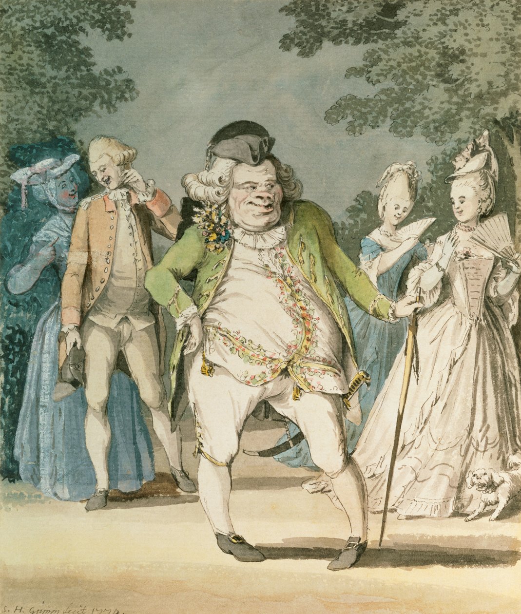 मकारोनी, 1774 द्वारा सैमुअल हैरिअम ग्रिम