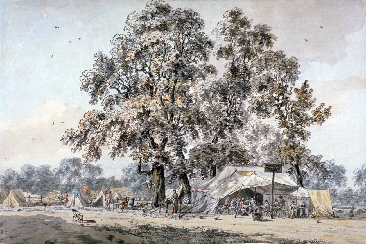हाइड पार्क, लंदन में सेना शिविर, c1780। द्वारा सैमुअल हिरोनिमस ग्रिम