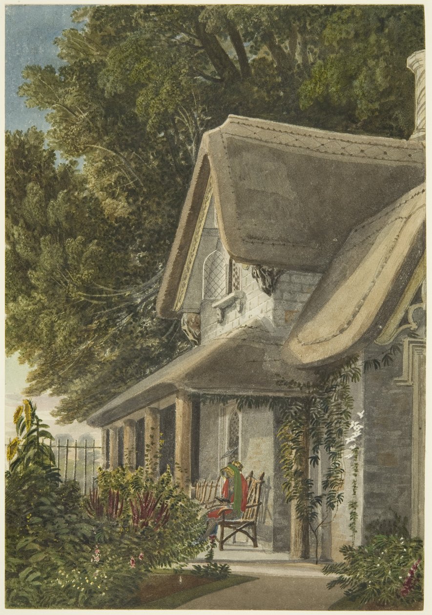 लॉज, ब्रूमवेल हाउस, ब्रिस्लिंगटन, c.1824 (कागज पर पेंसिल और वॉटरकलर) द्वारा सैमुअल जैक्सन
