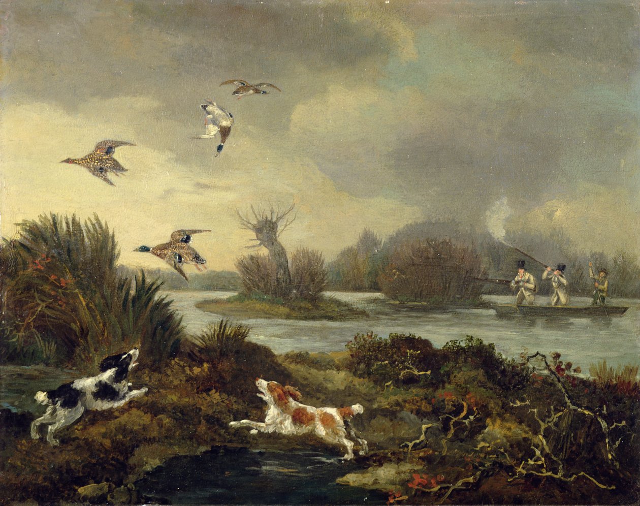 डक शूटिंग, c.1820-45 (कैनवास पर तेल) द्वारा सैमुअल जॉन एगबर्ट जोन्स