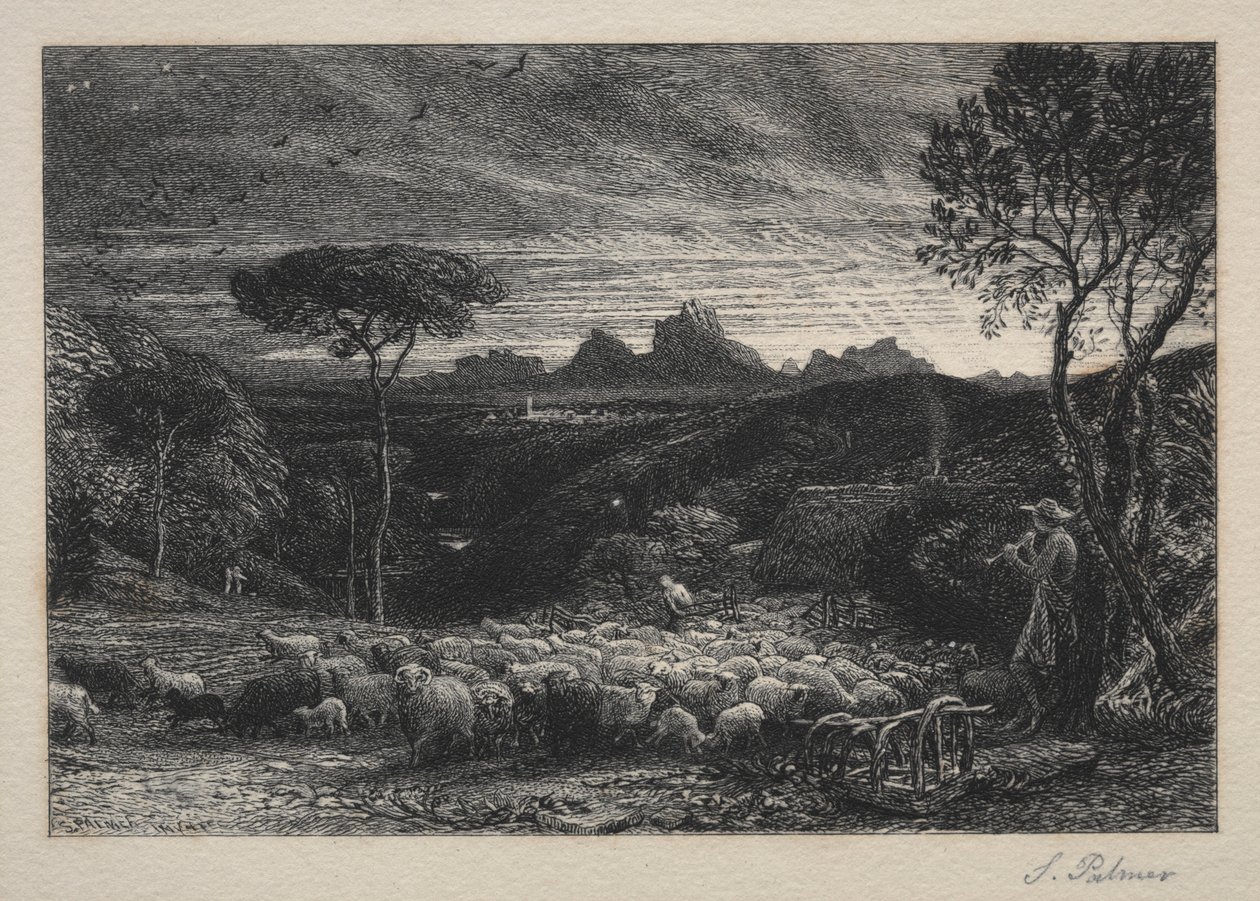 फोल्ड खोलना, 1880। द्वारा सैमुअल पामर