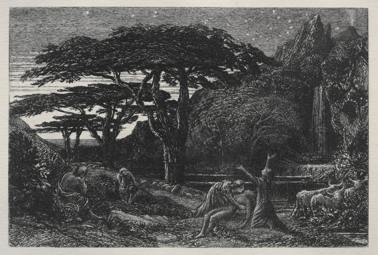 सरू ग्रोव, 1883। द्वारा सैमुअल पामर