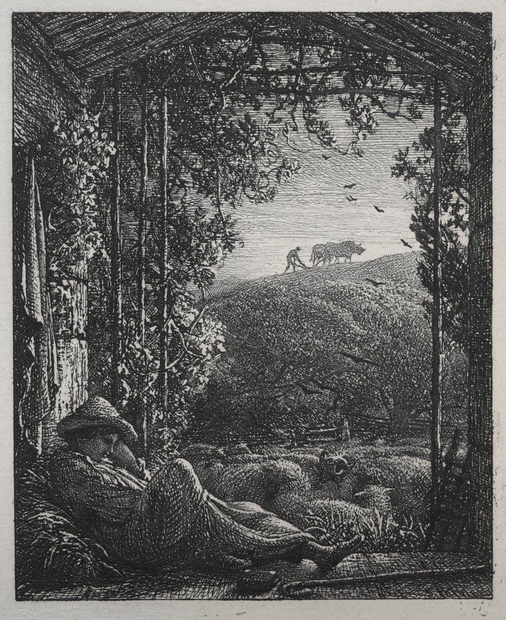 द स्लीपिंग शेफर्ड, 1857। द्वारा सैमुअल पामर