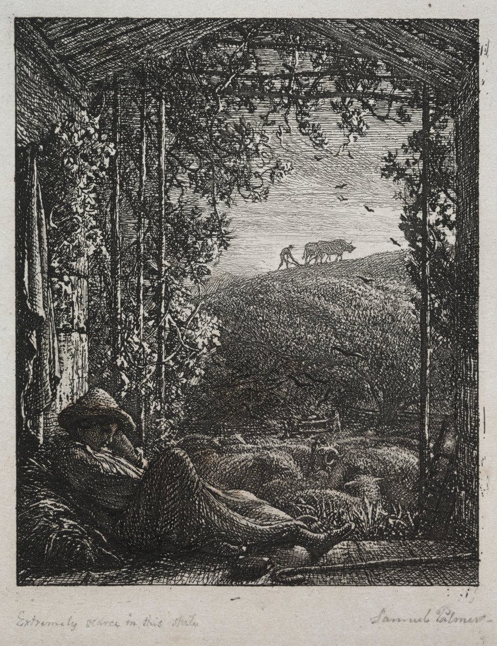 द स्लीपिंग शेफर्ड, 1857। द्वारा सैमुअल पामर