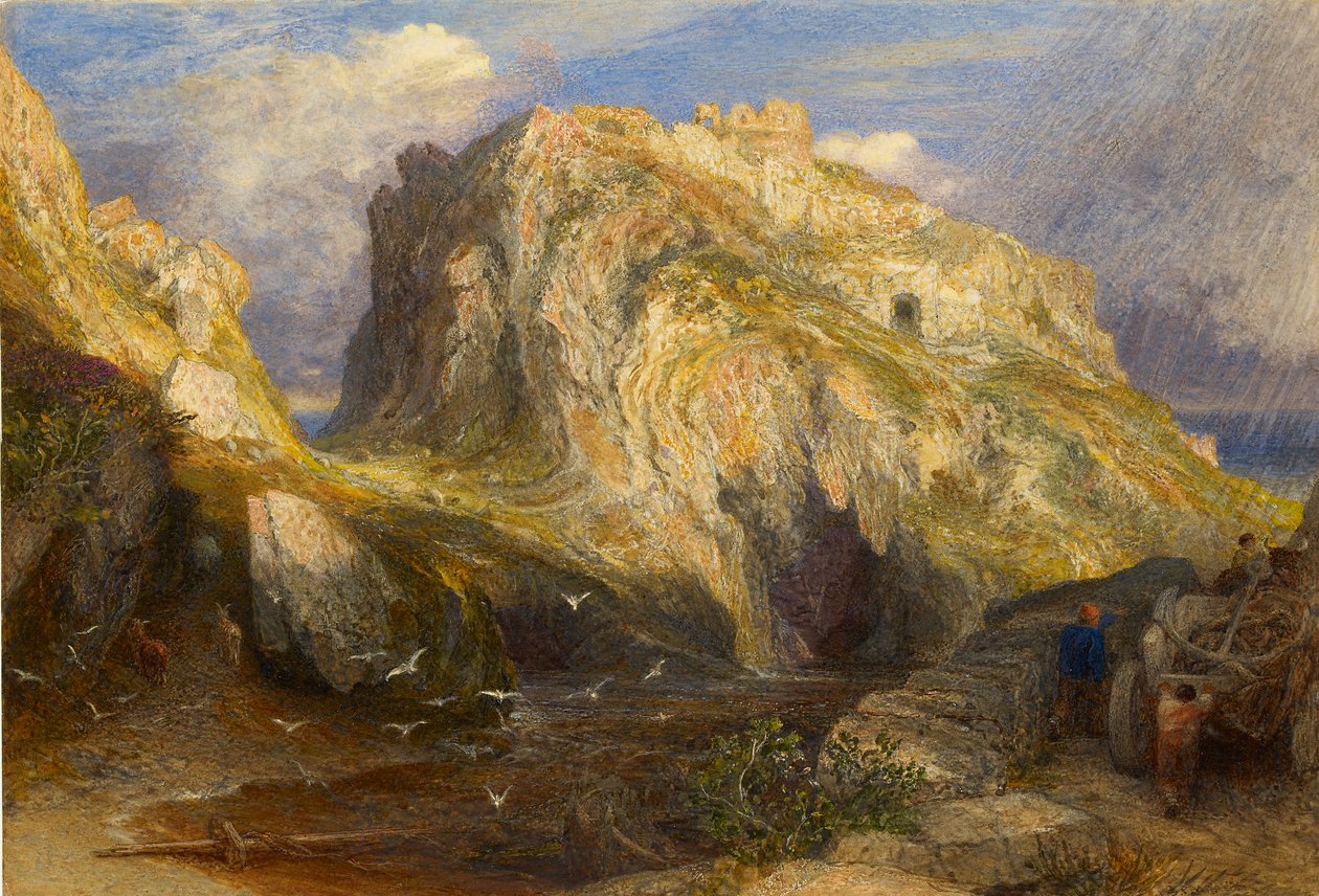 टिनटैगल कैसल: अप्रोचिंग रेन, 1848-1849 द्वारा सैमुअल पामर
