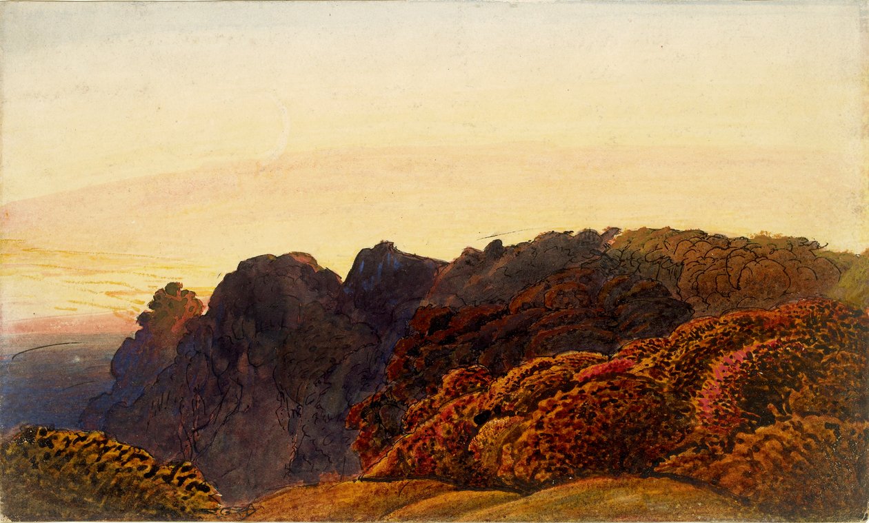 पीला गोधूलि, c1830 द्वारा सैमुअल पामर
