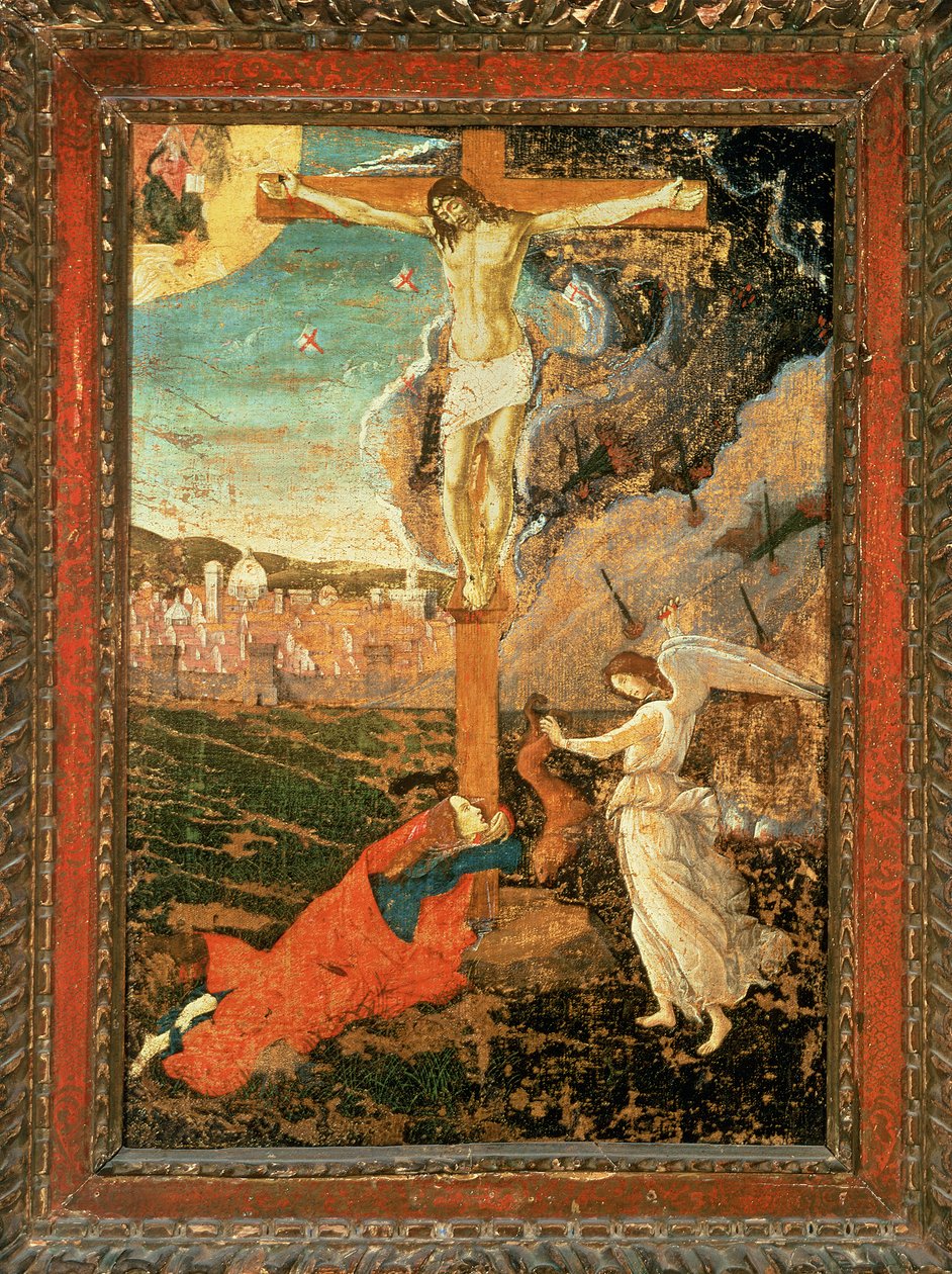 मिस्टिक क्रूसीफिकेशन, c.1500 (तापमान और कैनवास पर तेल पैनल से स्थानांतरित) द्वारा सैंड्रो बॉटलिकली