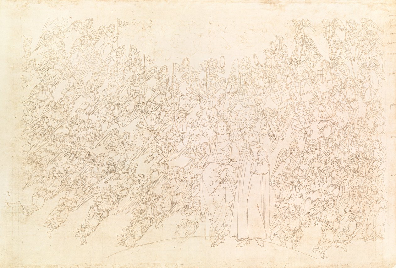दांते और बीट्राइस, दांते की `डिवाइन कॉमेडी &39;से, c.1480 द्वारा सैंड्रो बॉटलिकली