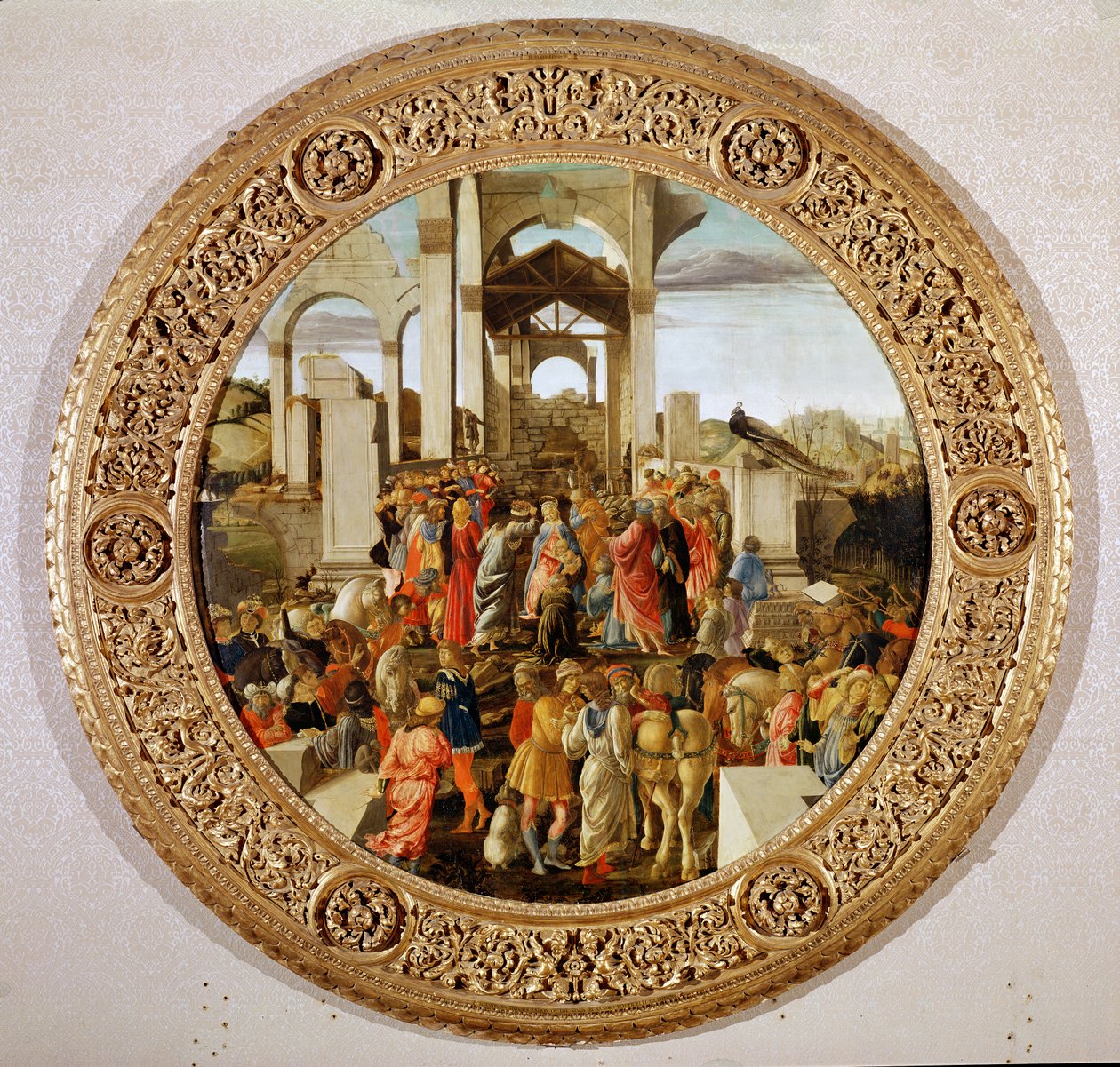 राजाओं की आराधना, c.1470-75 (पैनल पर तापमान) (विवरण के लिए 186450-186451 देखें) द्वारा सैंड्रो बॉटलिकली