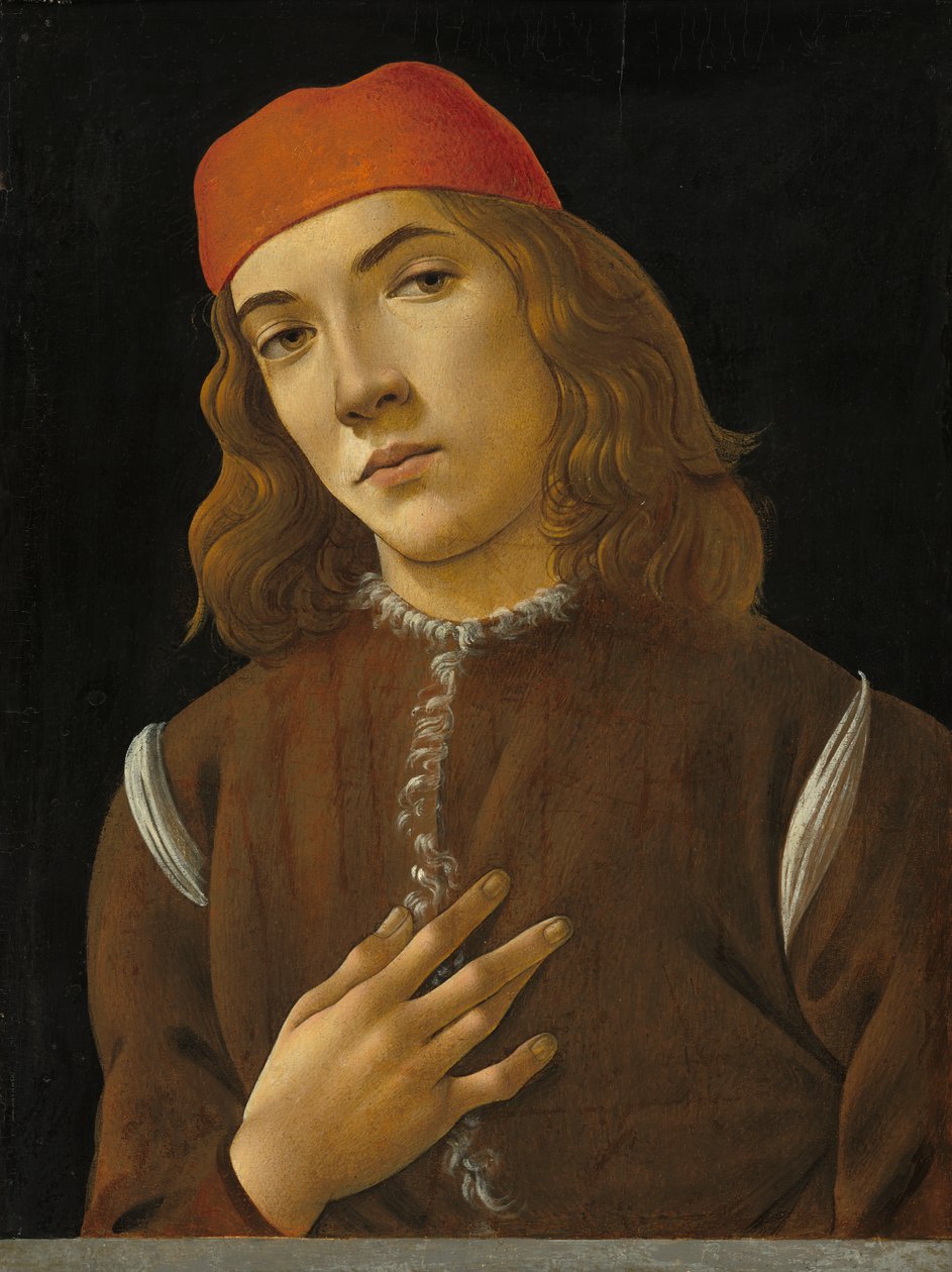 एक युवा का पोर्ट्रेट, c.1482-85 (चिनार पैनल पर तापमान) द्वारा सैंड्रो बॉटलिकली