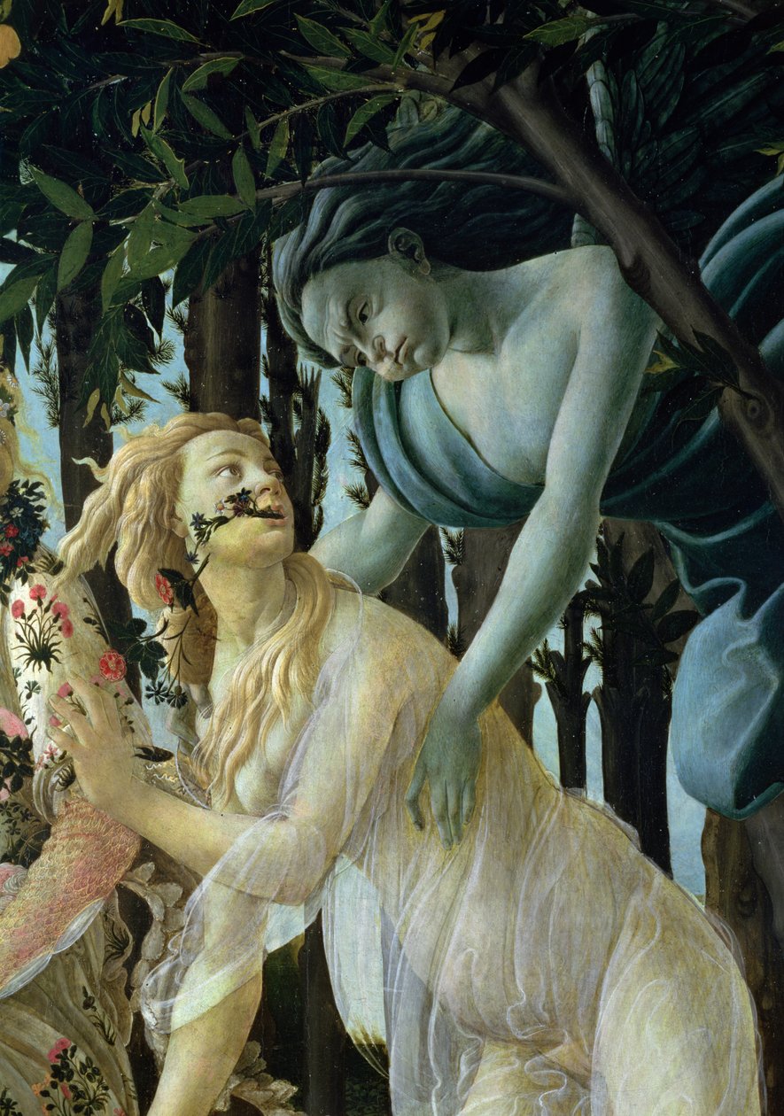 Primavera: पैनल पर Zephyr और Flora tempera का विस्तार द्वारा सैंड्रो बॉटलिकली