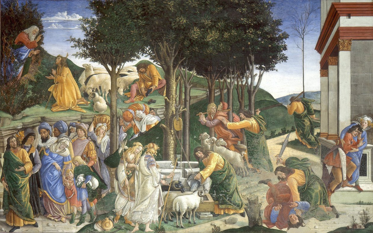 मूसा के जीवन के दृश्य, 1481-1482 द्वारा सैंड्रो बॉटलिकली