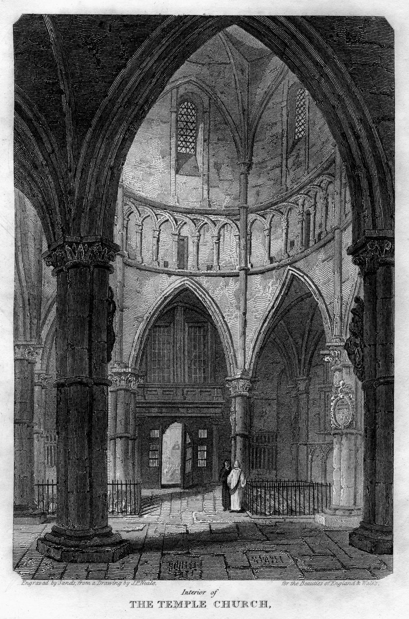 मंदिर का आंतरिक भाग, लंदन, 1816। द्वारा रेत