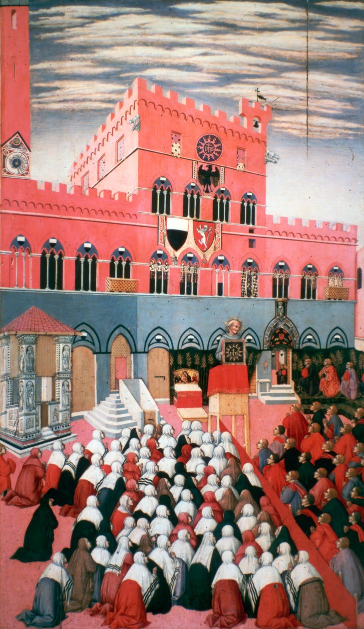 सैन बर्नार्डिनो का प्रचार, c1426-1481 द्वारा सानो दी पिएत्रो