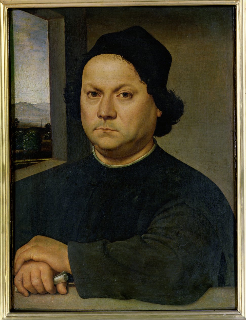 पेरुगिनो का पोर्ट्रेट, c.1504 (लकड़ी पर तापमान) द्वारा राफेलो सानज़ियो राफेल