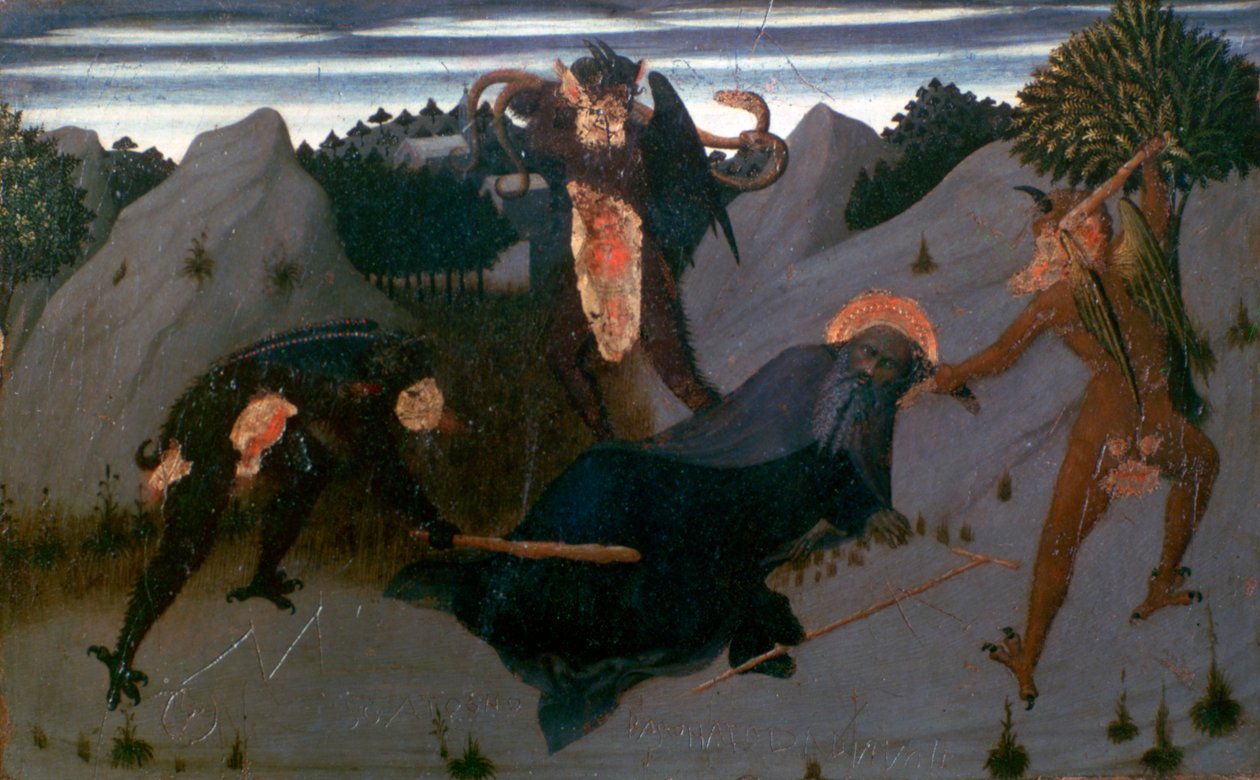 डेविल्स द्वारा सेंट एंथोनी की पिटाई, 1423-1426 द्वारा Sassetta