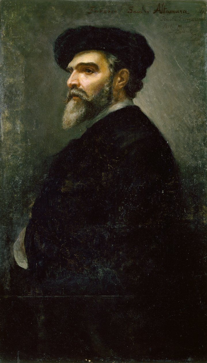 सेवरियो फ्रांसेस्को अल्तामुरा (1822-1897) द्वारा स्व-चित्र, कैनवास पर तेल द्वारा सेवरियो अल्तमुरा