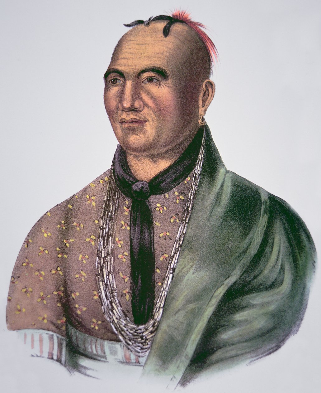 जोसेफ ब्रैंट (1742-1807) मोहाक्स के प्रमुख (रंग लिथो) द्वारा स्कूल अमेरिकी
