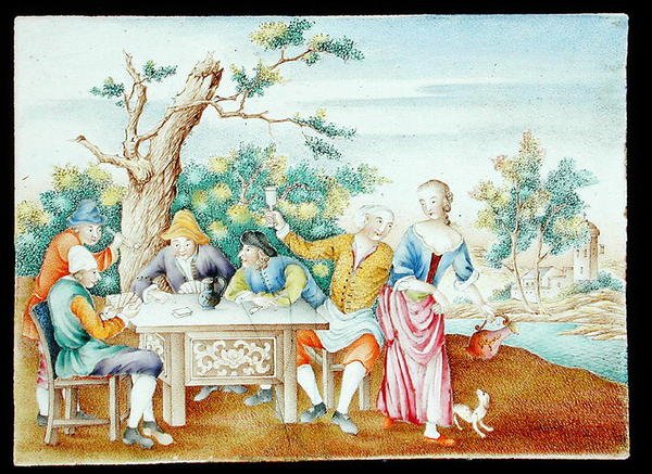 एक परिवार गुलाब की थाली, c.1740 (तामचीनी) द्वारा स्कूल चीनी