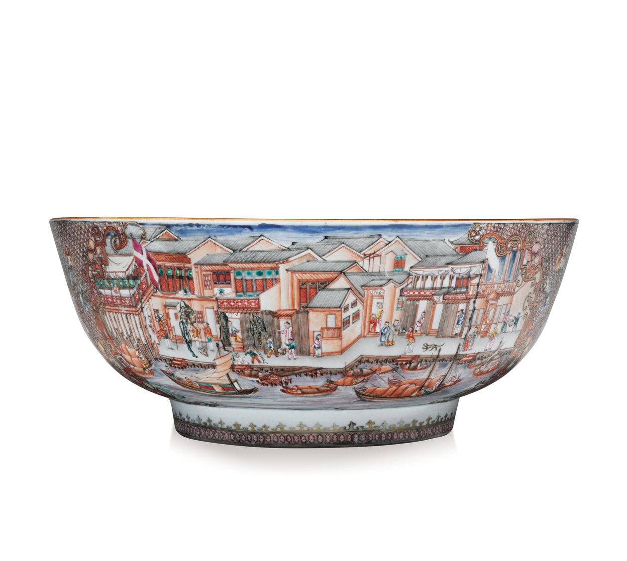 एक बड़ा हांग बाउल, c.1785 (सिरेमिक) द्वारा स्कूल चीनी