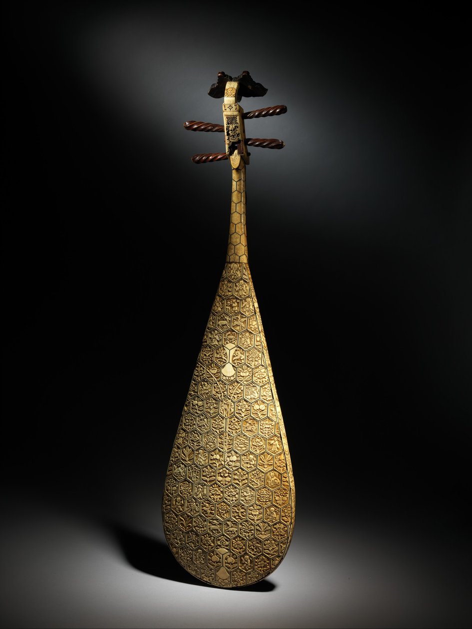 पिपा, c.1600 (लकड़ी, हाथी दांत, हड्डी, रेशम) द्वारा स्कूल चीनी