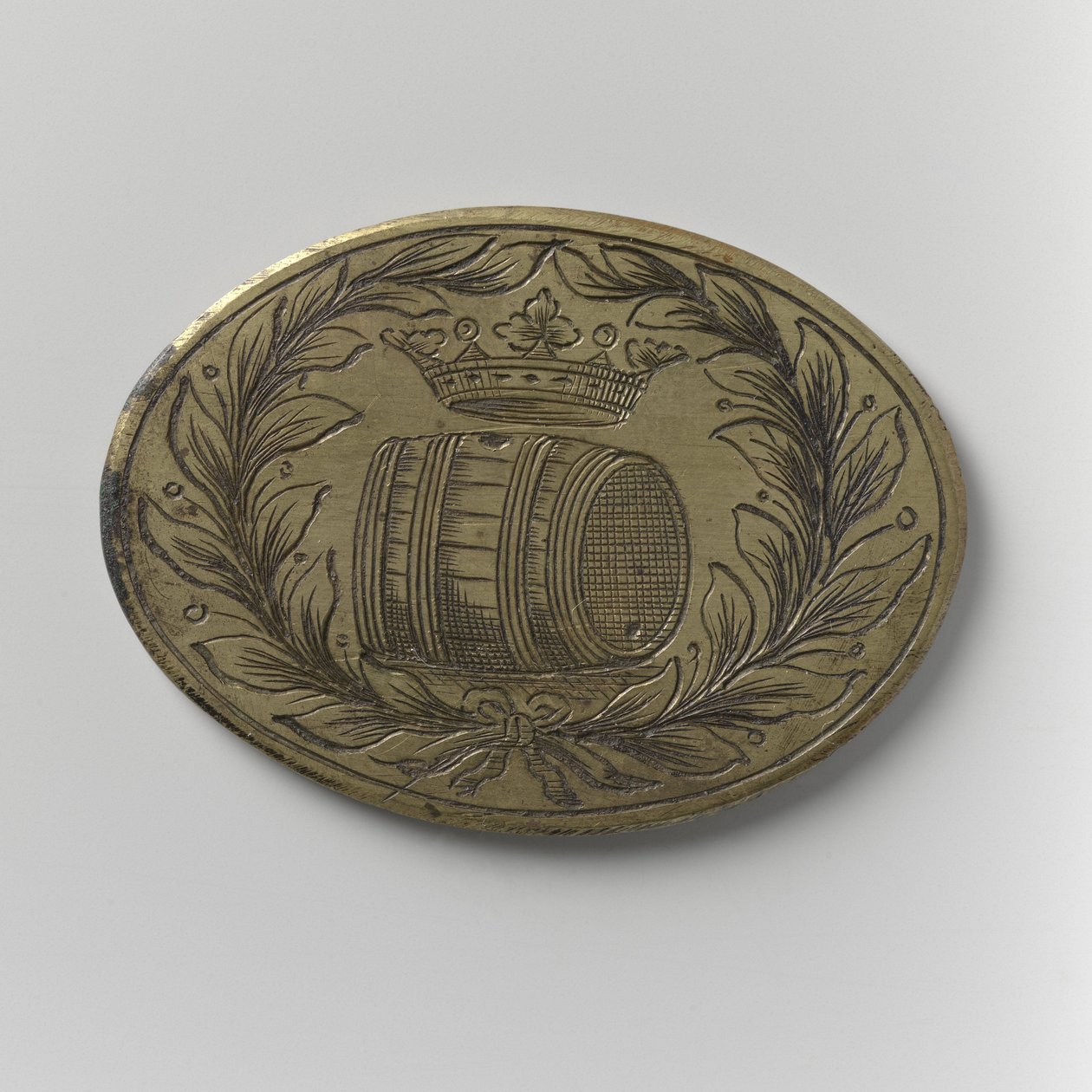 बीयर इंपोर्टर्स गिल्ड ऑफ एम्स्टर्डम उपस्थिति टोकन, c.1700 (पीतल) द्वारा स्कूल डच