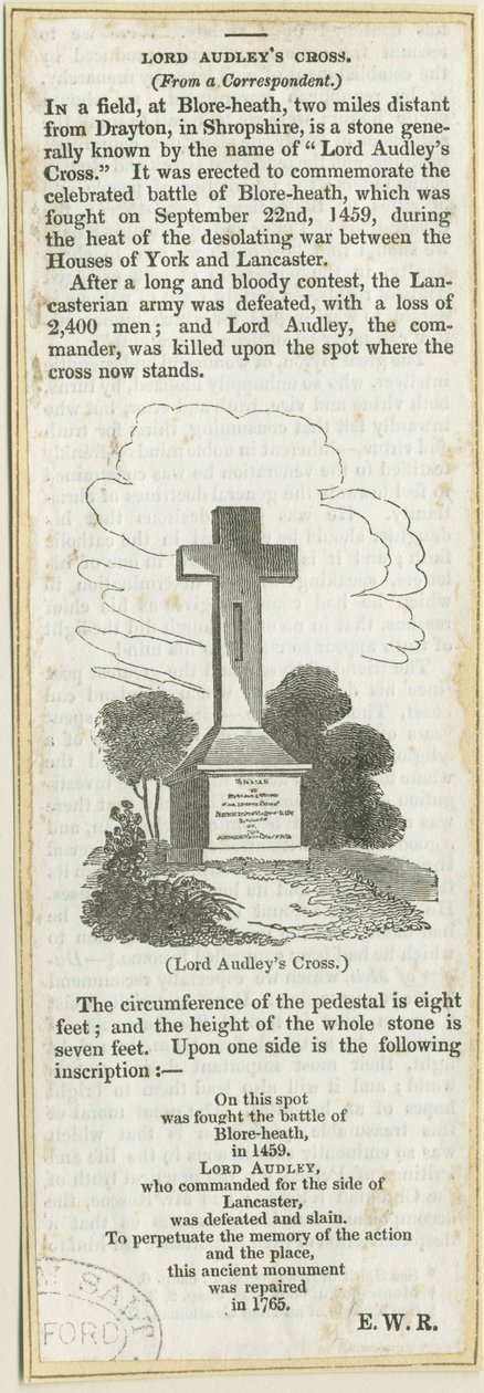 ड्रेटन-इन-हेल्स - &39;ऑडली क्रॉस ऑन ब्लोर हीथ&39;: वुडकट उत्कीर्णन, एनडी [ 19 प्रतिशत] (प्रिंट) द्वारा स्कूल की अंग्रेजी