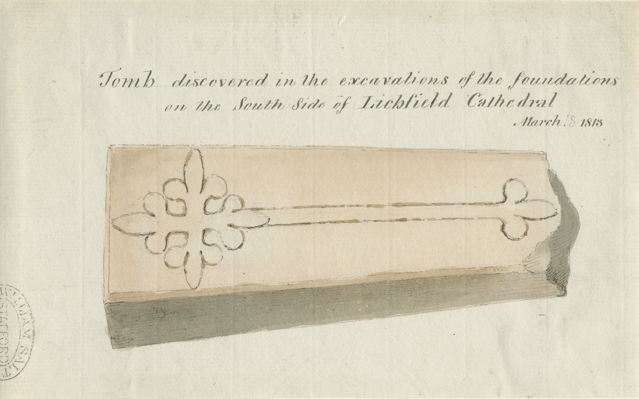 लिचफील्ड कैथेड्रल - मकबरा: सीपिया ड्राइंग, [1813] (ड्राइंग) द्वारा स्कूल की अंग्रेजी