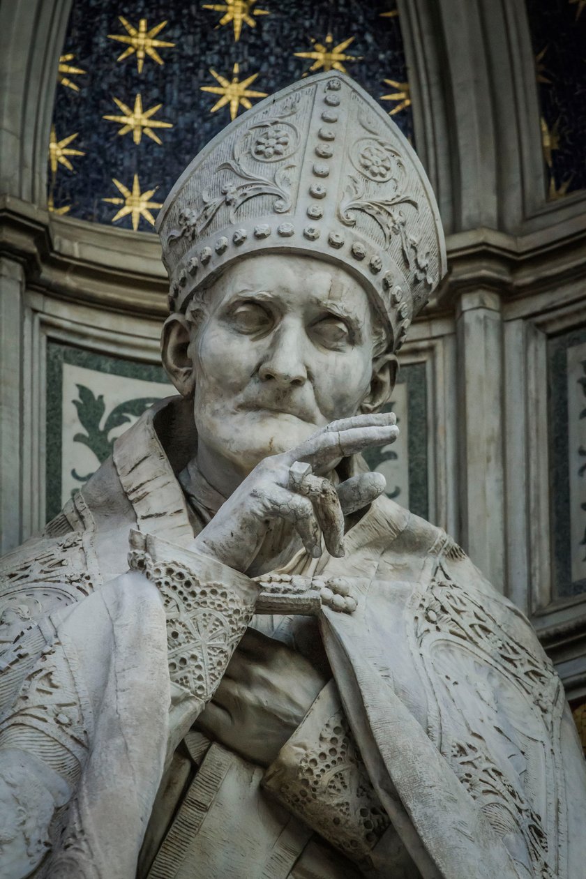 Sant'Antonino Pierozzi (1389-1459), बट्रेस आला में मूर्ति, सेंट मैरी ऑफ फ्लावर कैथेड्रल, फ्लोरेंस ((यूनेस्को विश्व विरासत सूची) का अग्रभाग द्वारा स्कूल फ्लोरेंटाइन