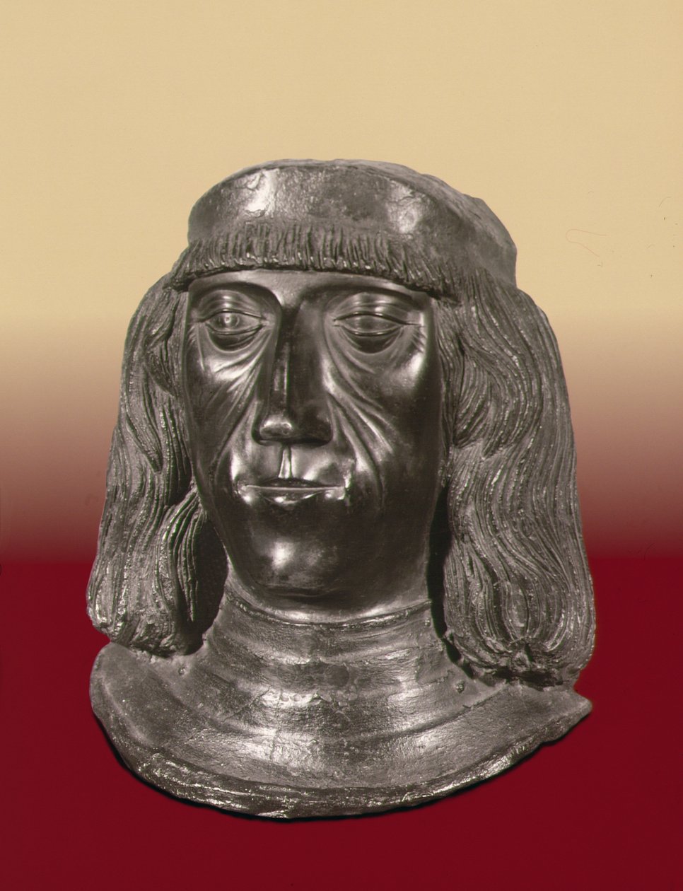 पवित्र रोमन सम्राट मैक्सिमिलियन I (1459-1519) (कांस्य) का पोर्ट्रेट बस्ट द्वारा स्कूल जर्मन